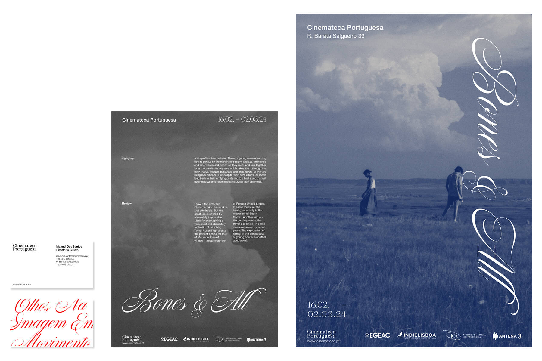 Cinemateca Portuguesa Business card, movie-sheet, poster